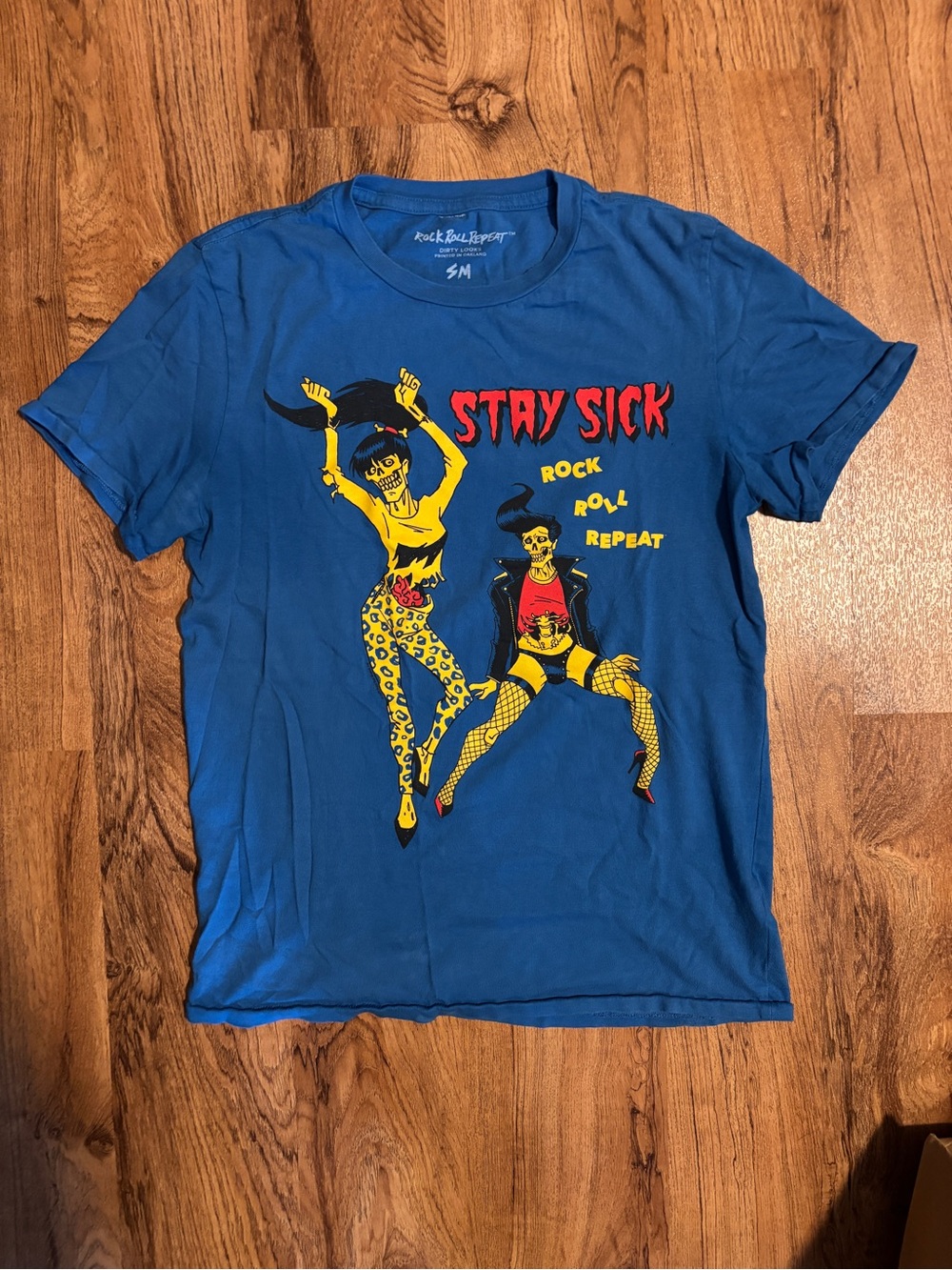 Rock Roll Repeat The Cramps ‘Stay Sick' Blue Graphic Tee Horror Punk Halloween